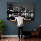 Austin Skyline Wall Art Canvas Print, Austin Downtown Night Cityscape