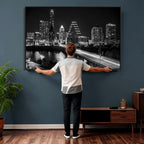 Austin Skyline Wall Art Canvas Print, Austin Downtown Night Cityscape