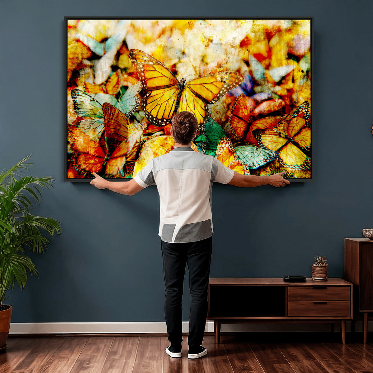 Butterfly Wall Art Canvas Print | Colorful Abstract Nature Artwork