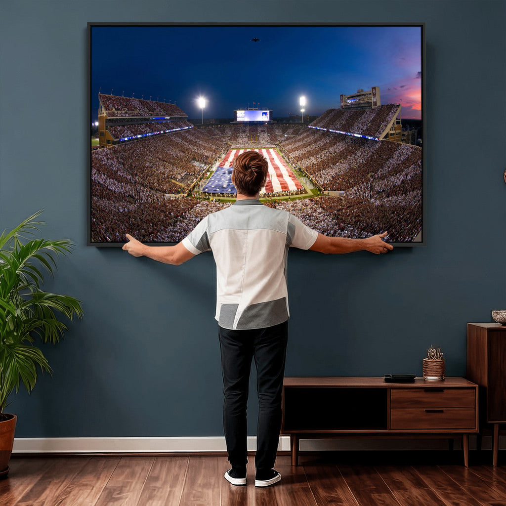 Oklahoma Sooners Memorial Stadium Wall Art Canvas Print