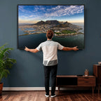 Cape Town Wall Art Canvas Print | Table Mountain Coastal Skyline Panorama