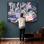 Playing Cards Canvas Wall Art | Casino Game Room Decor