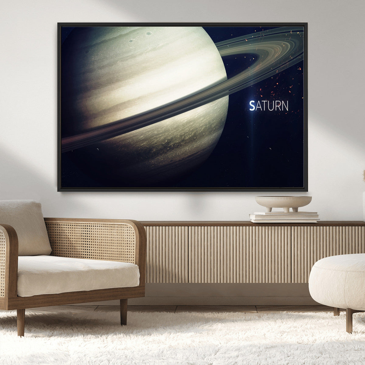 Framed Saturn Wall Art Canvas Print