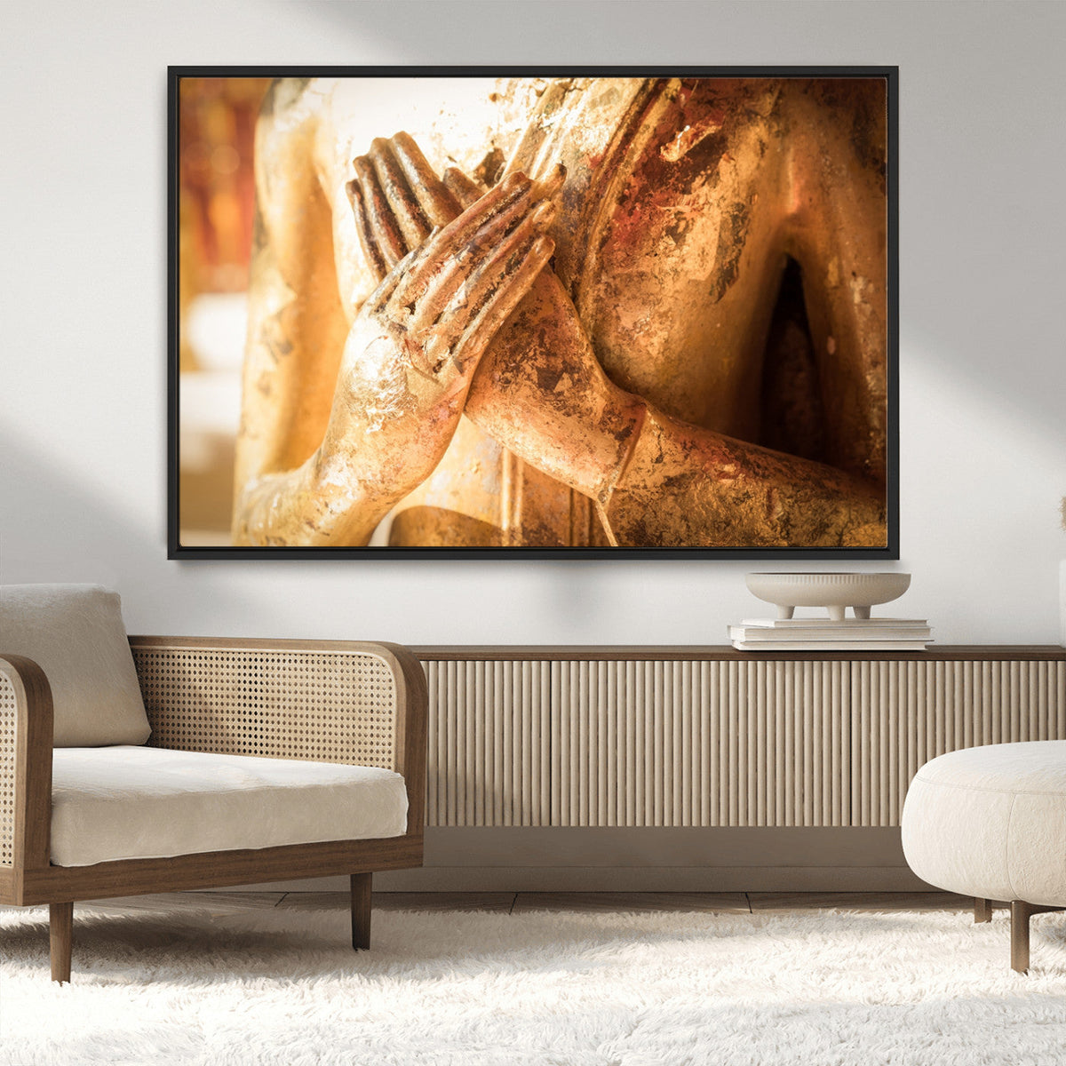 Buddha Statue Hands Wall Art Canvas Print