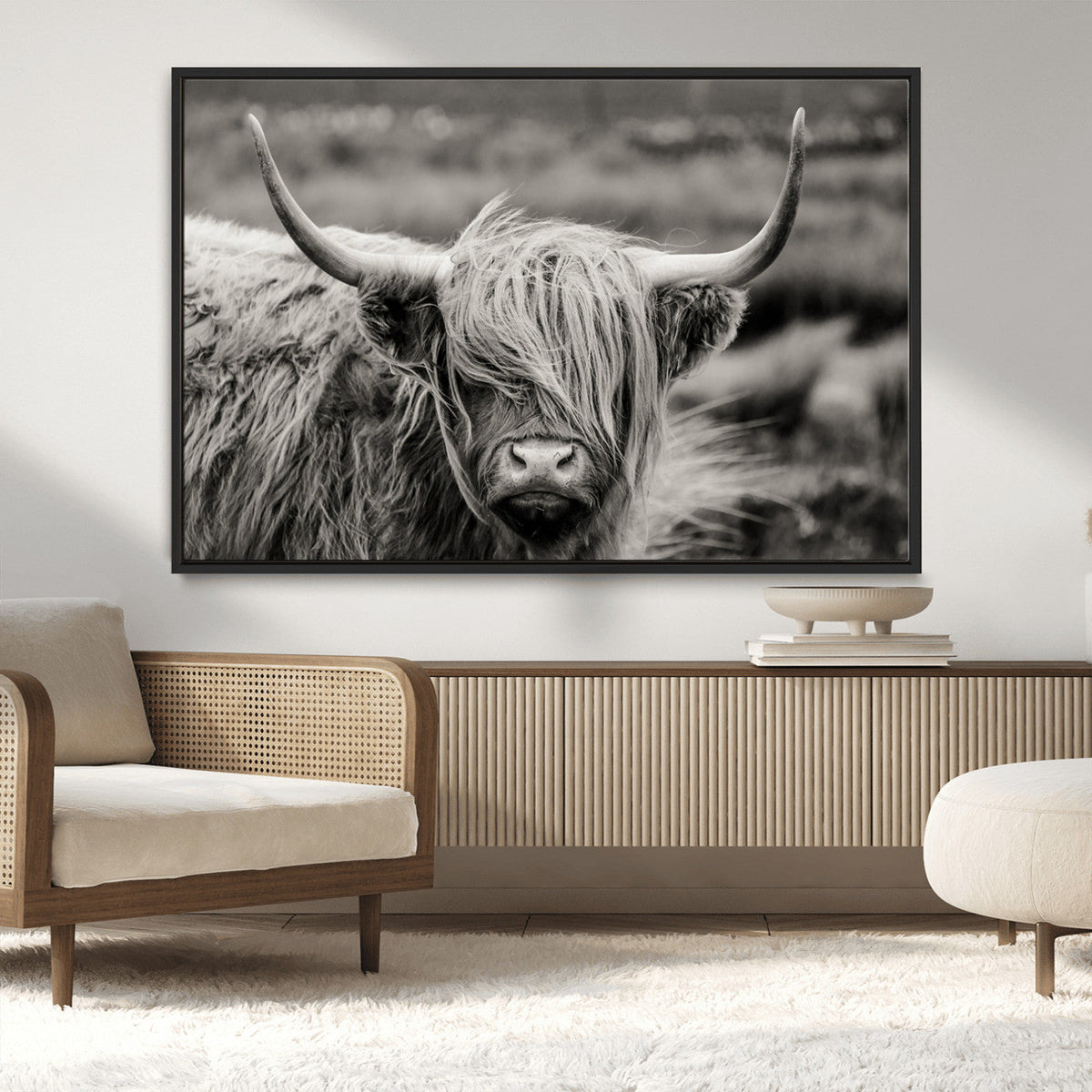 Cow Focus Canvas Wall Art Print