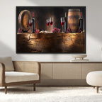 Wine and Barrels Wall Art Canvas Print