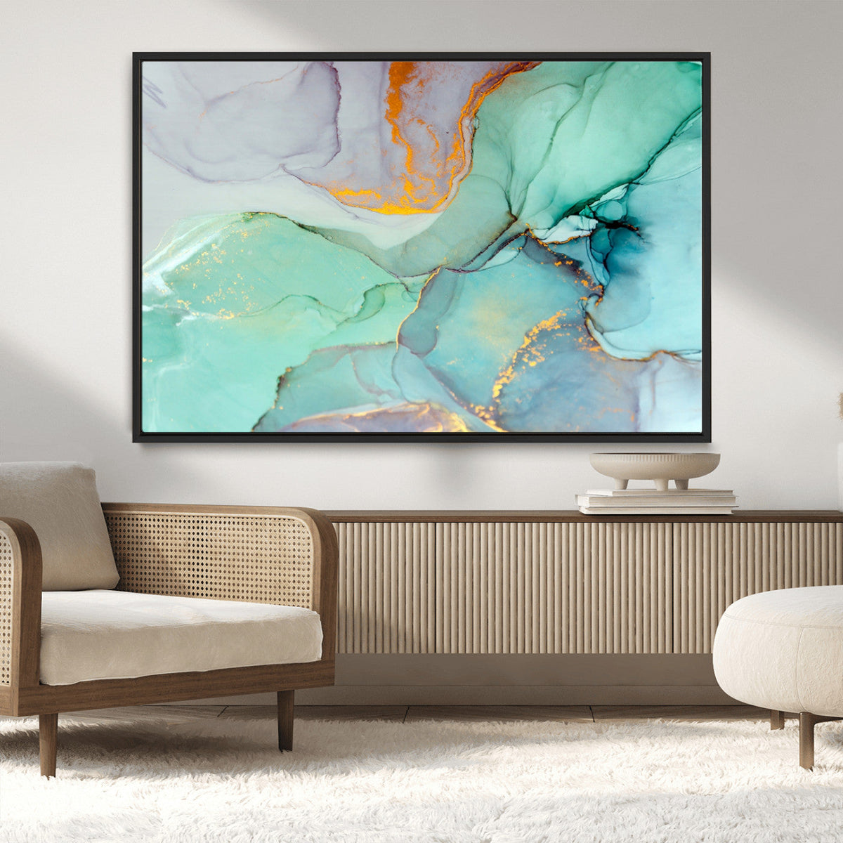 Colorful Marble Fluid Effect Canvas Wall Art Print