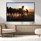 Horse Herd Wall Art Animal Canvas Print