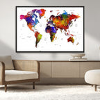 World Map Canvas Print | Detailed Map of the World Wall Art