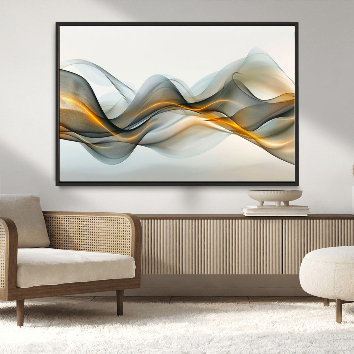 Abstract Wave Canvas Wall Art | Fluid Contemporary Elegance in Motion