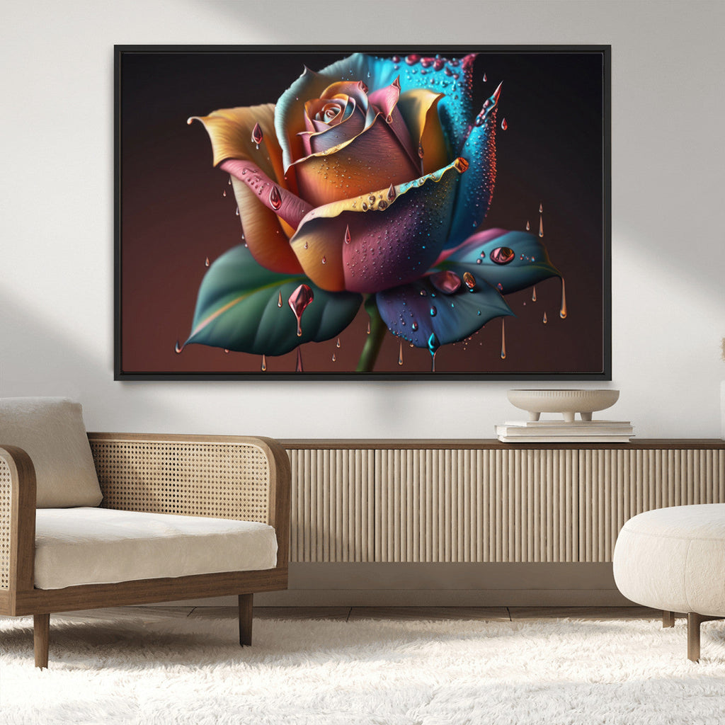 Abstract Rose Wall Art Canvas Print