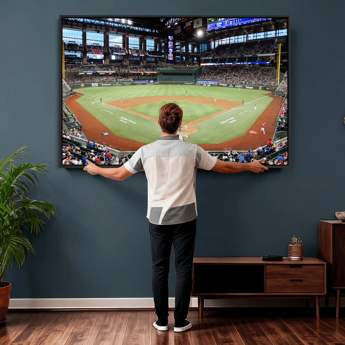 Texas Rangers Baseball Team Print, Arlington Globe Life Field Stadium Wall Art