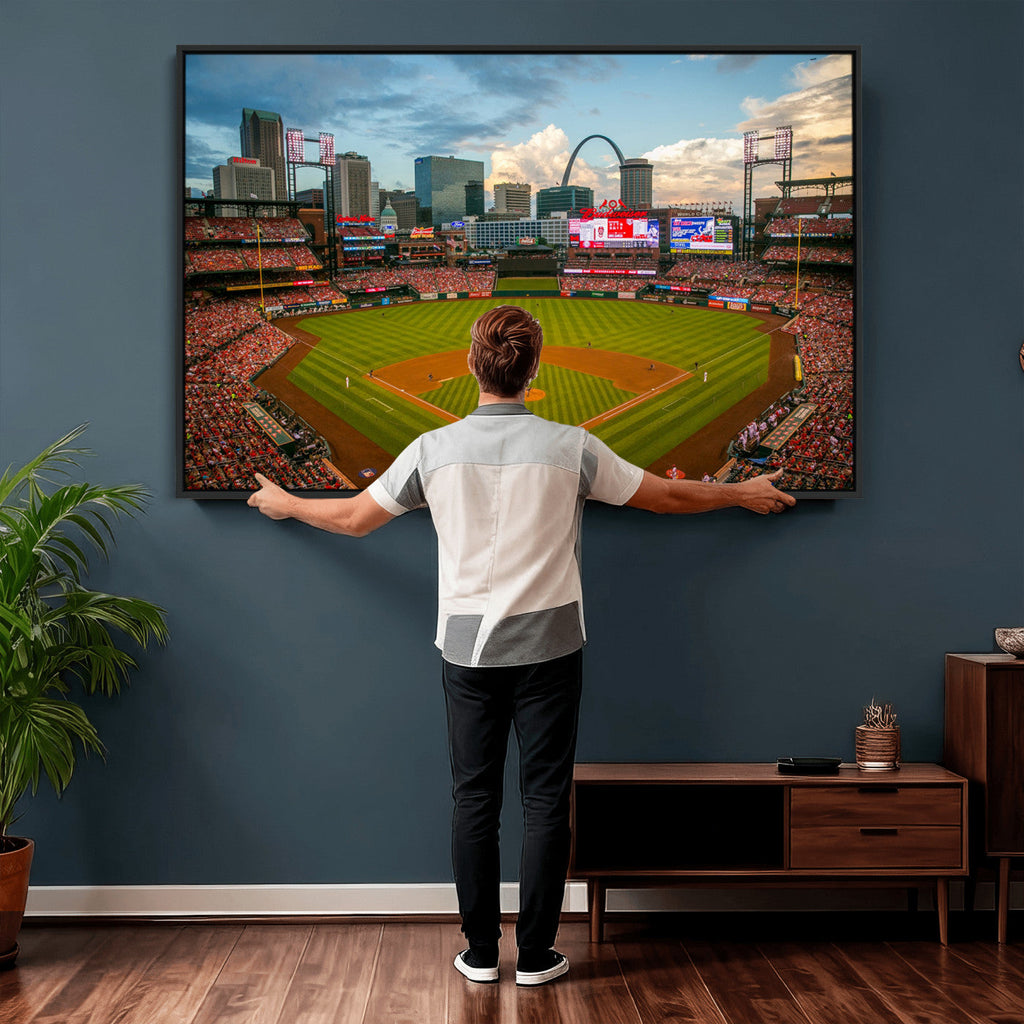 St. Louis Cardinals Baseball Team Print, Busch Stadium Wall Art, Framed and Ready to Hang