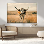 Texas Cow Wall Art Canvas Print for Farm House Wall Decor