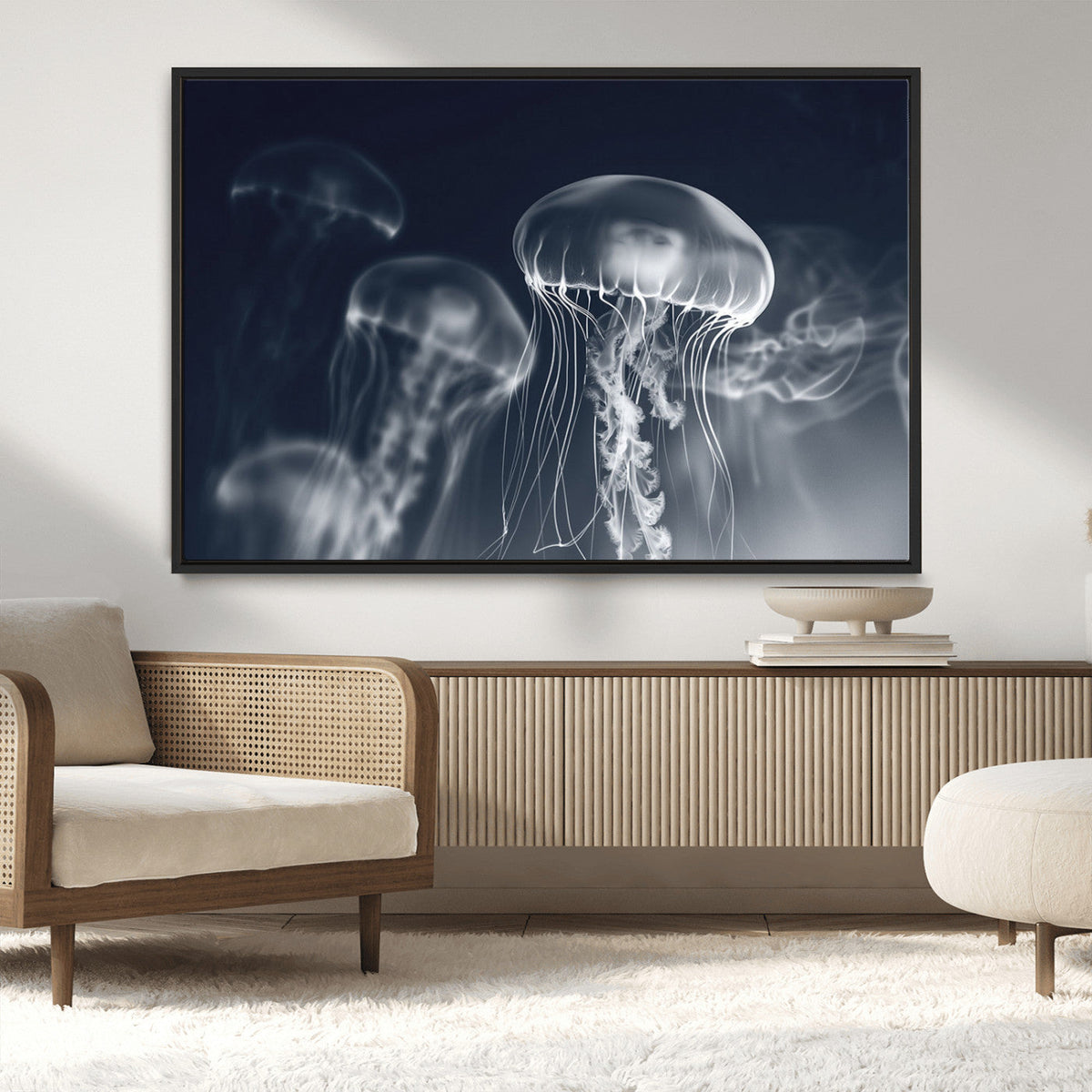 Jellyfish Wall Art Canvas Print, Modern Abstract Jellyfish