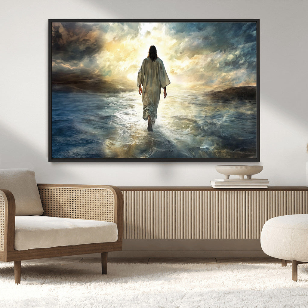 Jesus Walking on Water Wall Art | Canvas Print | Ready to Hang