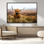 Scottish Highland Cow Canvas Wall Art, Rustic Farmhouse Decor