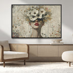 Abstract Floral Women Pastel Wall Art Canvas Print