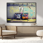 Banksy Life is Short Wall Art, Iconic Graffiti Street Art Canvas Print