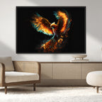 Fiery Phoenix Canvas Print | Ready to Hang Wall Art | Bold Fantasy Decor