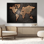World Map Canvas Print | Framed Travel Map Wall Art for Couples