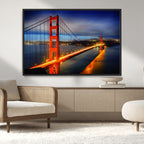 Large Wall Art San Francisco Canvas Print - Wonderful Golden Gate Bridge at Twilight