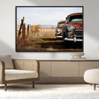 Old Rustic Classic Car Wall Art Canvas Print