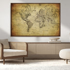 Push Pin World Map Canvas Print | Travel Tracker Wall Art