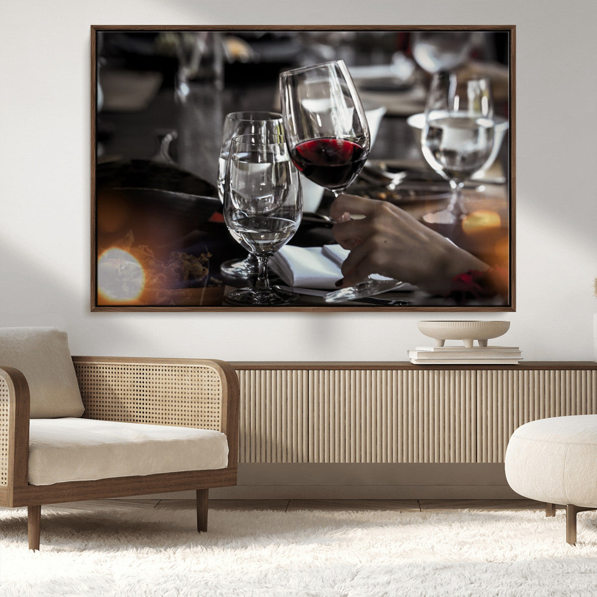 Red Wine and Glass Canvas Print