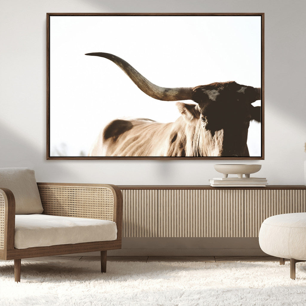 Texas Longhorn Wall Art Canvas Print, 3-Panel