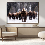 Bison Wall Art Canvas Print, Bison Herd Canvas Wall Art