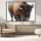 Bison Wall Art Canvas Print For Farmhouse, Wild Animal Wall Art