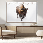 Bison Winter Wall Art Canvas Print For Farmhouse Decor