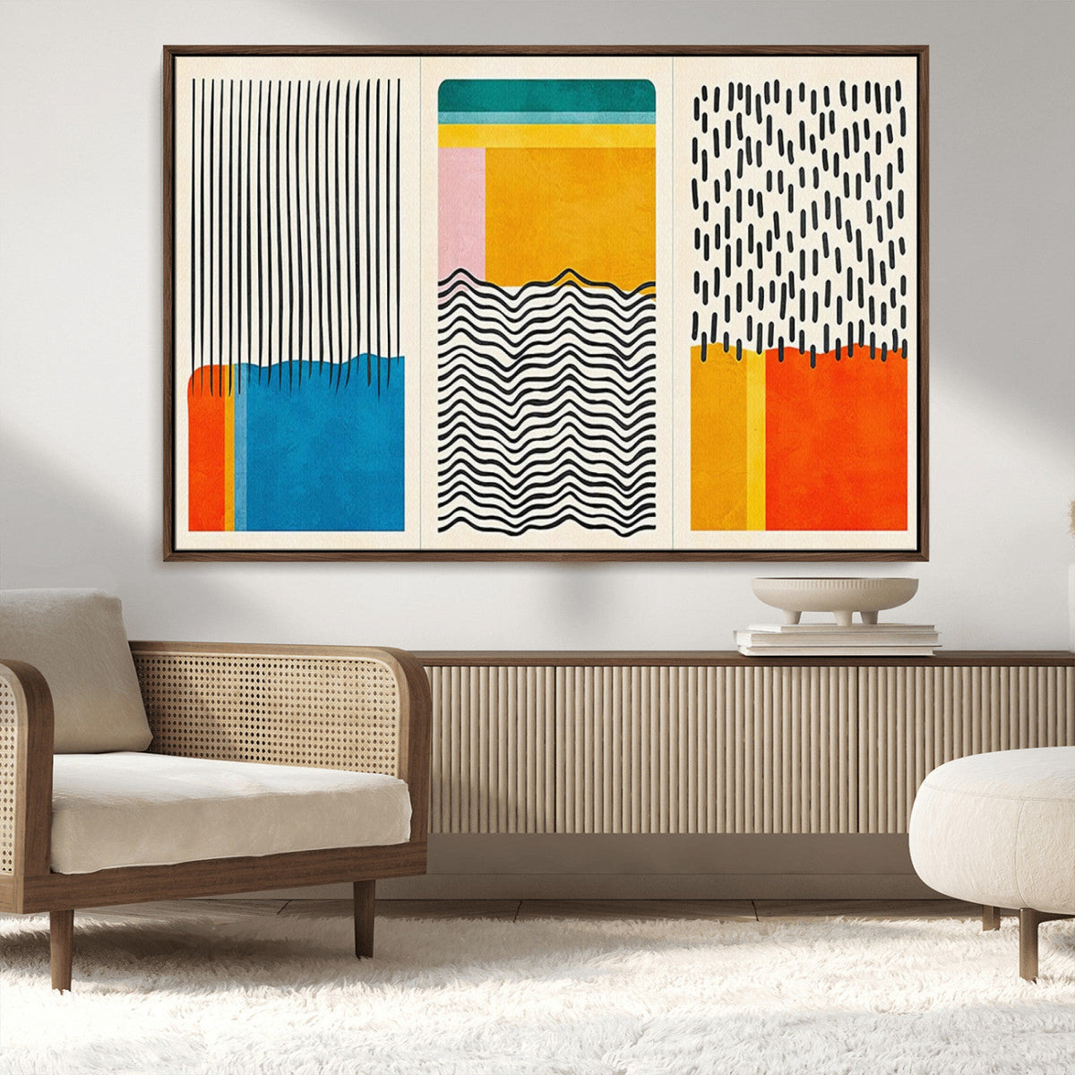 Canvas Print Wall Art Abstract Illustration Art Boho, Framed Abstract Boho Art