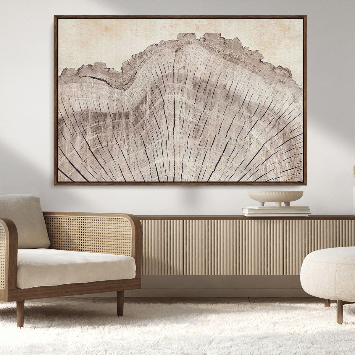 Tree Ring Wall Art Triptych, Rustic Wood Ring Canvas Print
