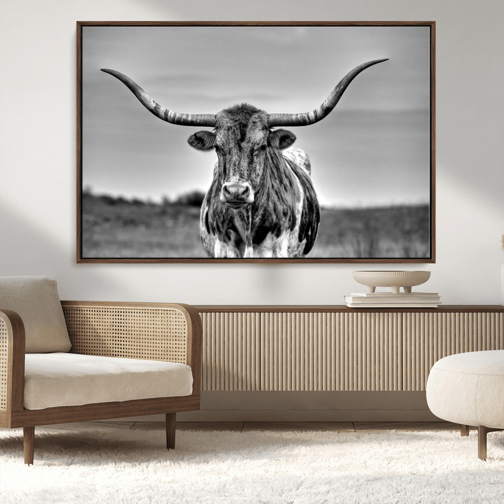Texas Longhorn Cow Wall Art, Texas Longhorn Canvas, Cattle