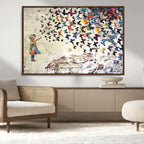 Banksy Wall Art - Banksy Girl Butterfly Graffiti Wall Art