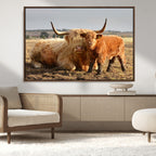Highland Cow Canvas Wall Art Animal Print for Farm House Decor