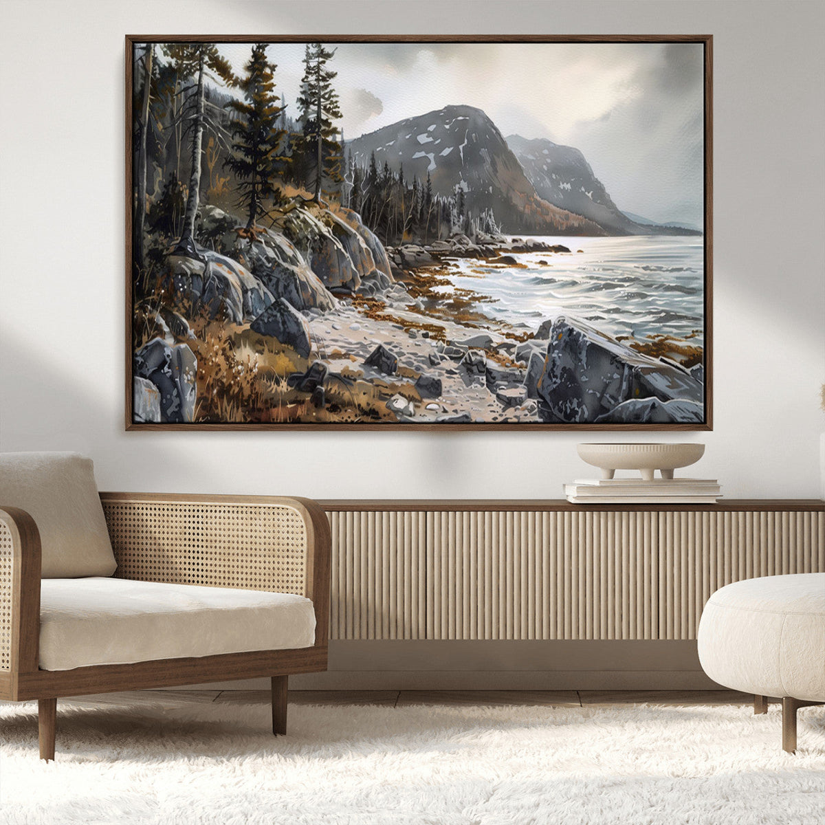 Serene Coastal View of Acadia National Park
