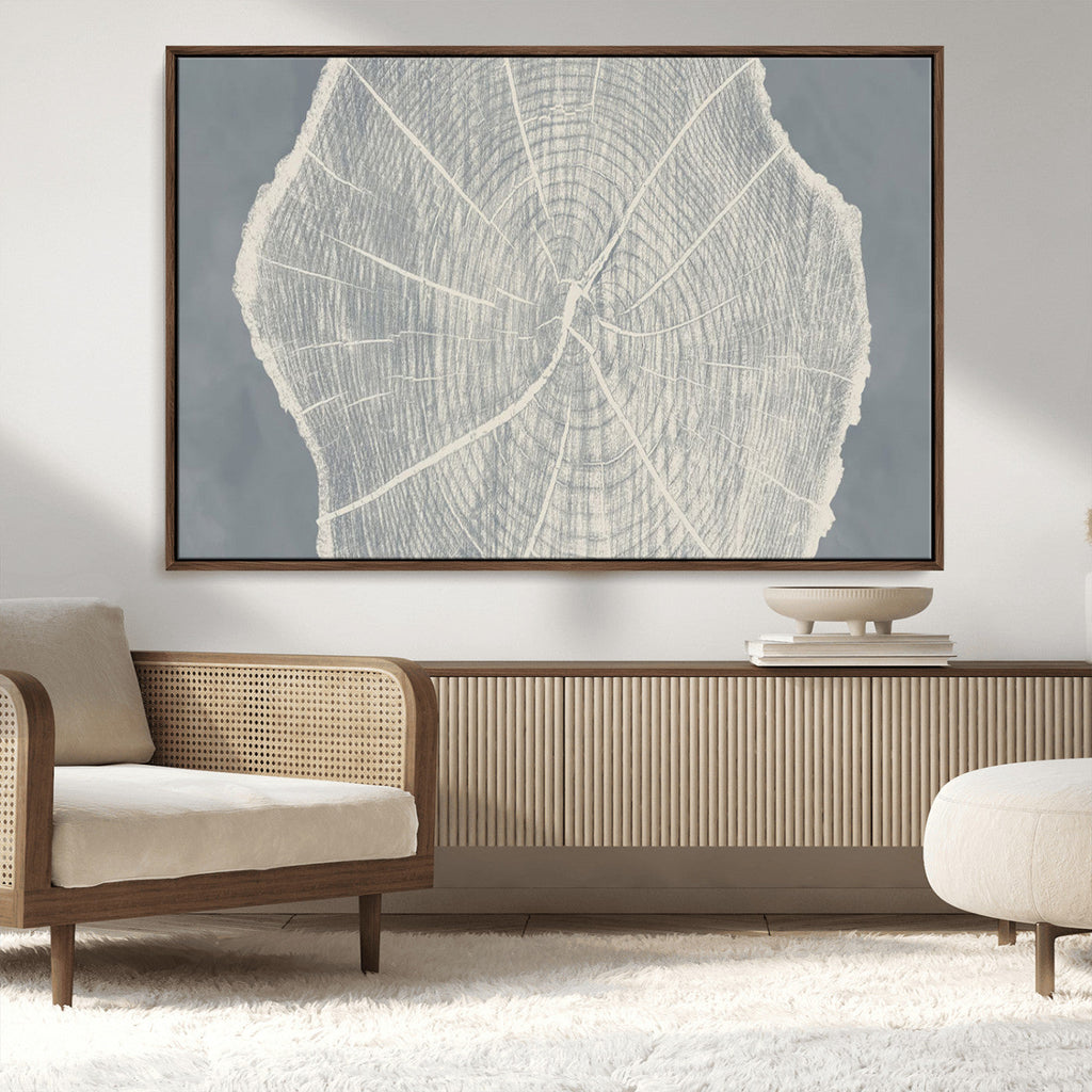 Abstract Tree Ring Wall Art Canvas Print, Framed and Ready to Hang