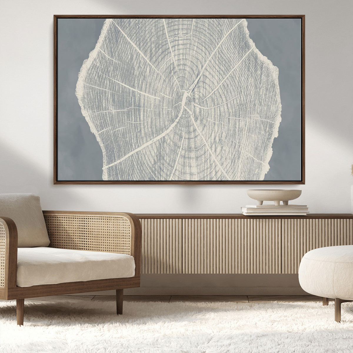 Abstract Tree Ring Wall Art Canvas Print, Framed and Ready to Hang