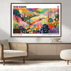 Framed Yayoi Kusama 1986 Wall Art Print | Japanese Wabi Sabi Vibrant Abstract Landscape Canvas