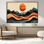 Mountain Triptych Wall Art Canvas Print | Western Boho Pine Tree Nature Print