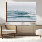 Ocean Waves Wall Art Canvas Print, Framed Surfer Lineup on a Crowded Ocean