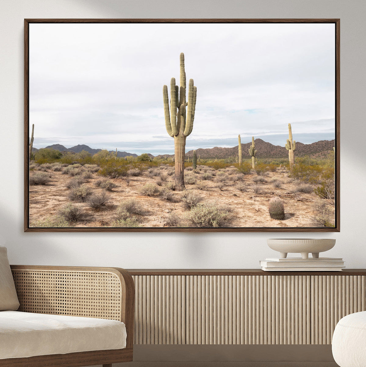 Saguaro Cactus Wall Art | Framed Desert Canvas Artwork