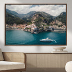 Amalfi Coast Wall Art | Framed Italian Seaside Canvas