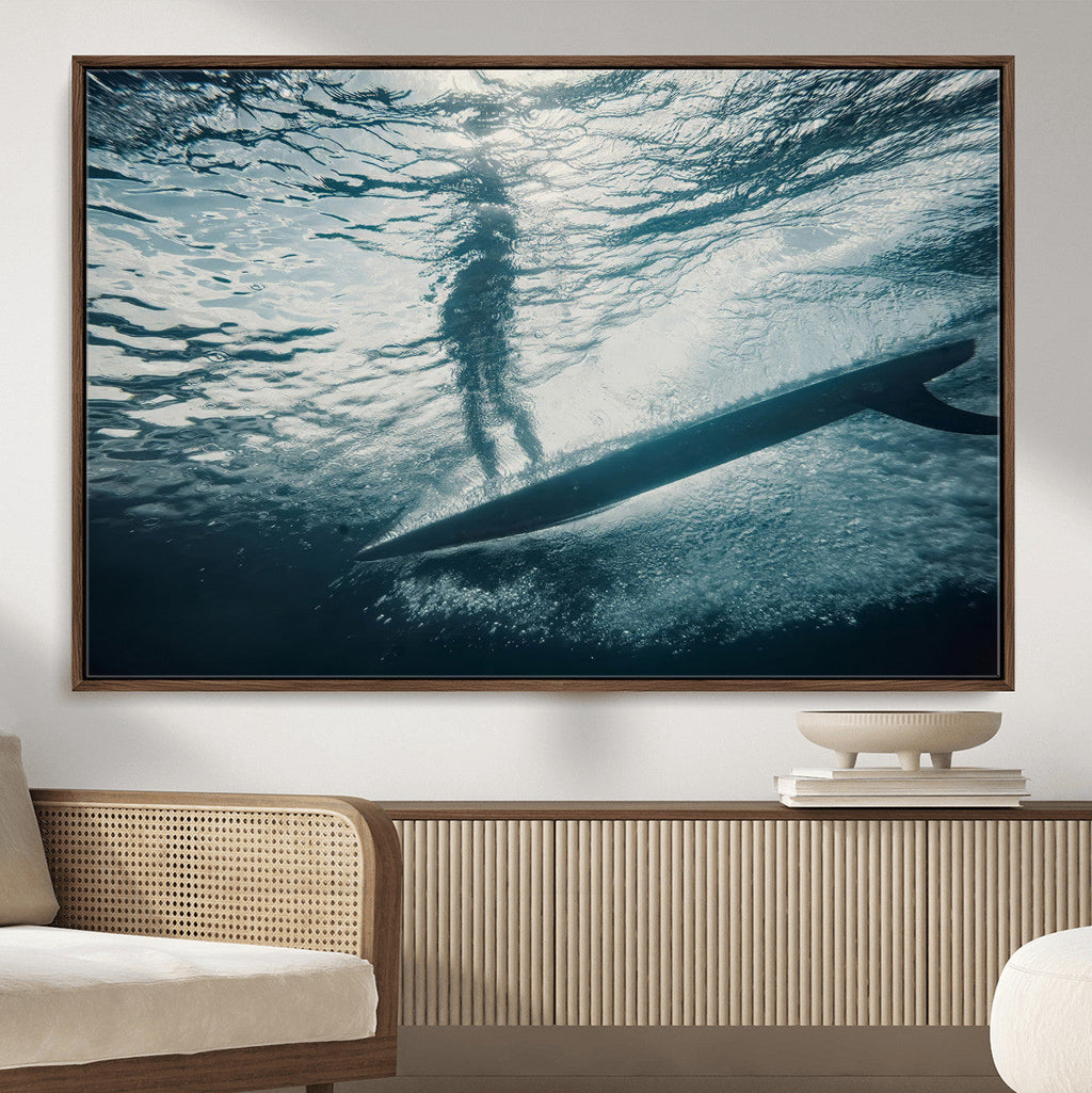 Underwater Surf Wall Art | Framed Ocean Wave Canvas Artwork