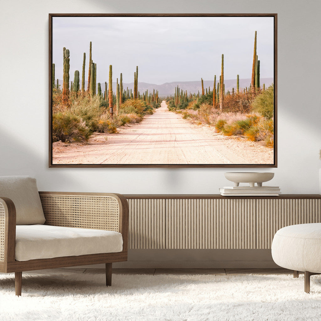 Desert Cactus Wall Art | Framed Southwestern Canvas Artwork