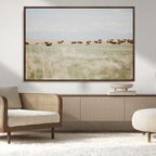 Bison Herd Wall Art Canvas Print, Framed Western Ranch Nature Scene