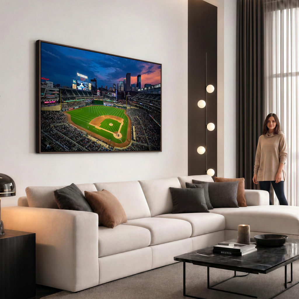 Target Field Wall Art Canvas Print, Baseball Stadium Scene